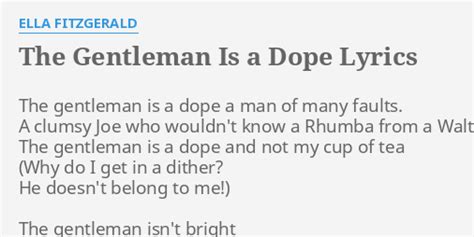 the gentleman is a dope lyrics
